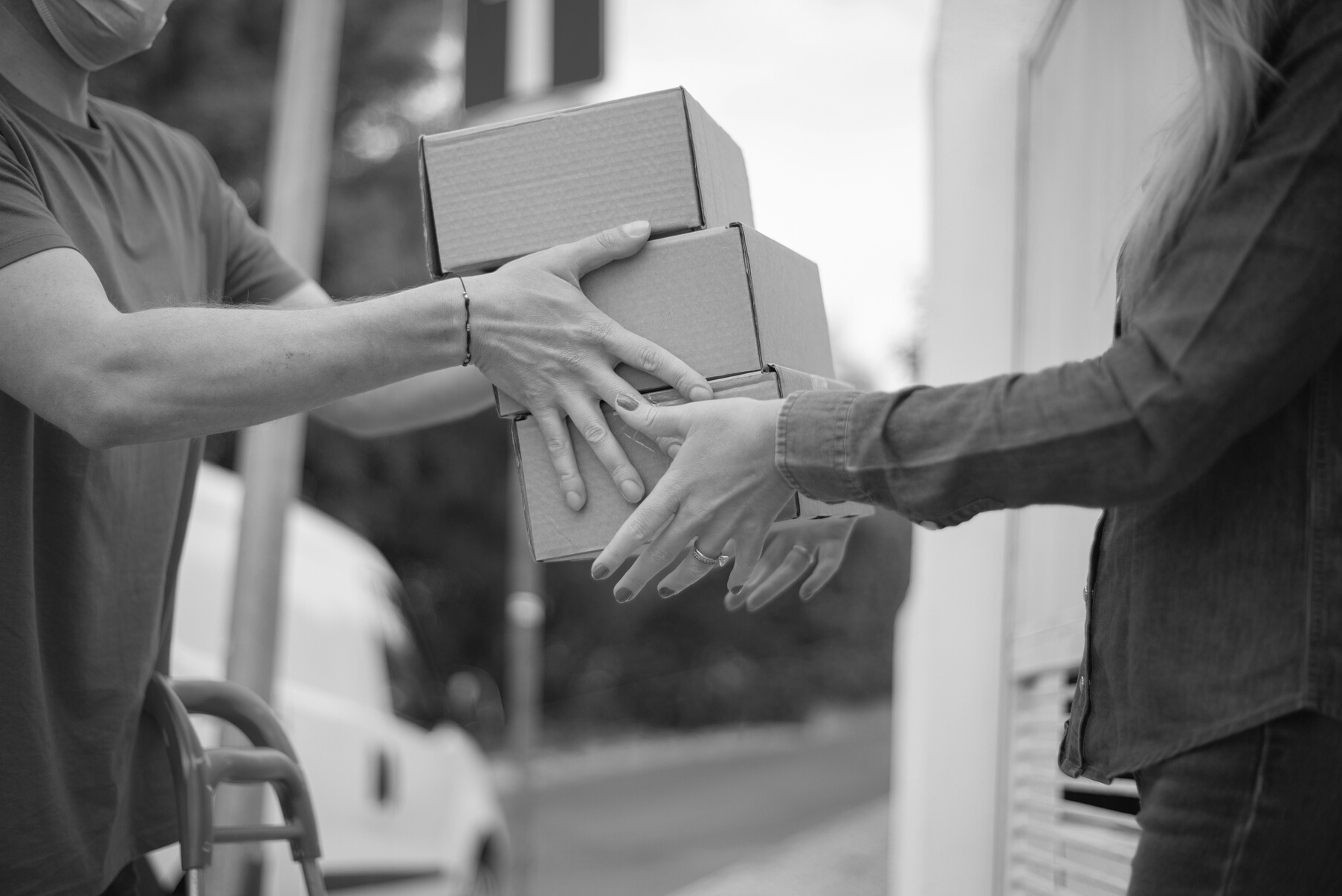 A Person Receiving a Boxes